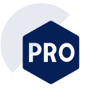 A blue and green logo for pro.